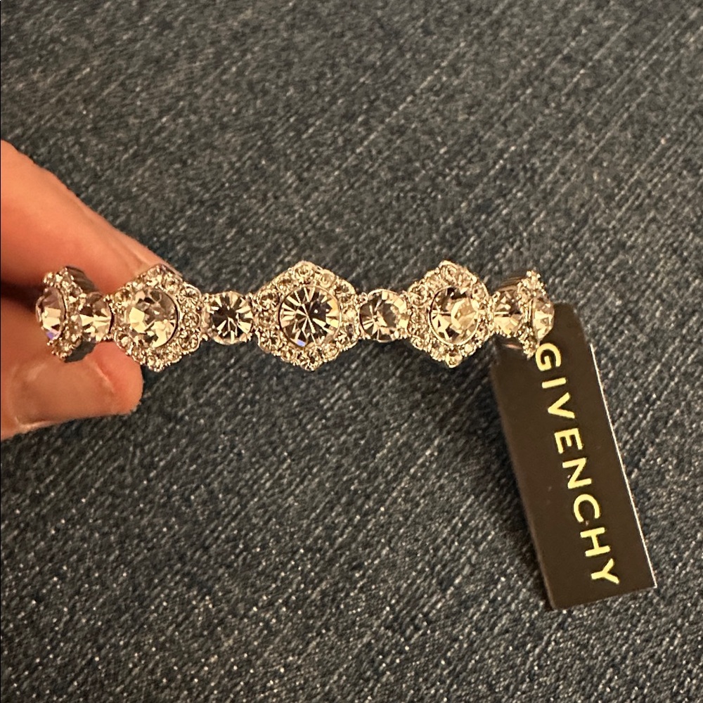 Givenchy Silver and Crystal Embellished Bracelet